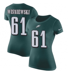 Women's Nike Philadelphia Eagles #61 Stefen Wisniewski Green Rush Pride Name & Number T-Shirt