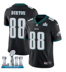 Men's Nike Philadelphia Eagles #88 Trey Burton Black Alternate Vapor Untouchable Limited Player Super Bowl LII NFL Jersey