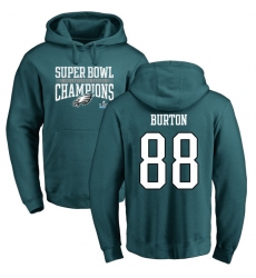 Nike Philadelphia Eagles #88 Trey Burton Green Super Bowl LII Champions Pullover Hoodie