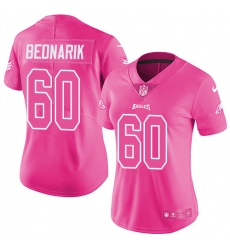 Women's Nike Philadelphia Eagles #60 Chuck Bednarik Limited Pink Rush Fashion NFL Jersey