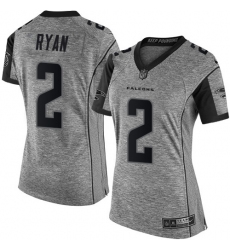 Women's Nike Atlanta Falcons #2 Matt Ryan Limited Gray Gridiron NFL Jersey