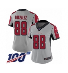 Women's Atlanta Falcons #88 Tony Gonzalez Limited Silver Inverted Legend 100th Season Football Jersey