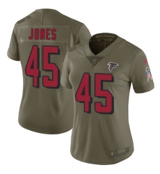 Women's Nike Atlanta Falcons #45 Deion Jones Limited Olive 2017 Salute to Service NFL Jersey