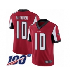Men's Atlanta Falcons #10 Steve Bartkowski Red Team Color Vapor Untouchable Limited Player 100th Season Football Jersey