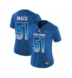 Women's Nike Atlanta Falcons #51 Alex Mack Limited Royal Blue NFC 2019 Pro Bowl NFL