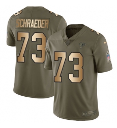 Youth Nike Atlanta Falcons #73 Ryan Schraeder Limited Olive/Gold 2017 Salute to Service NFL Jersey