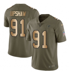 Youth Nike Atlanta Falcons #91 Courtney Upshaw Limited Olive/Gold 2017 Salute to Service NFL Jersey