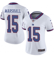 Women's Nike New York Giants #15 Brandon Marshall Limited White Rush Vapor Untouchable NFL Jersey