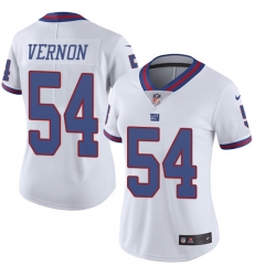 Women's Nike New York Giants #54 Olivier Vernon Limited White Rush Vapor Untouchable NFL Jersey