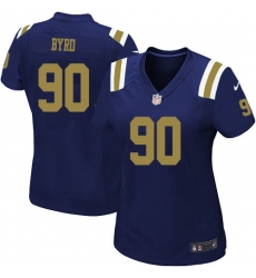 Women's Nike New York Jets #90 Dennis Byrd Limited Navy Blue Alternate NFL Jersey