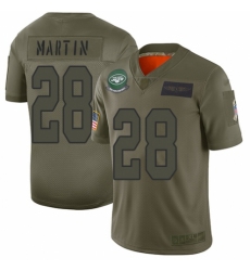Women's New York Jets #28 Curtis Martin Limited Camo 2019 Salute to Service Football Jersey