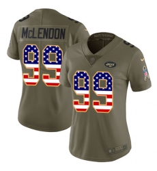Women's Nike New York Jets #99 Steve McLendon Limited Olive/USA Flag 2017 Salute to Service NFL Jersey