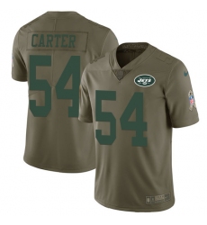 Men's Nike New York Jets #54 Bruce Carter Limited Olive 2017 Salute to Service NFL Jersey