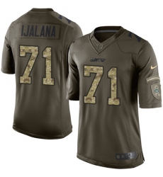 Men's Nike New York Jets #71 Ben Ijalana Elite Green Salute to Service NFL Jersey