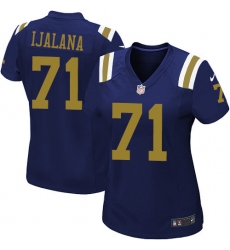 Women's Nike New York Jets #71 Ben Ijalana Limited Navy Blue Alternate NFL Jersey