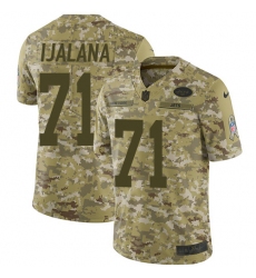 Youth Nike New York Jets #71 Ben Ijalana Limited Camo 2018 Salute to Service NFL Jersey