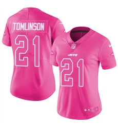 Women's Nike New York Jets #21 LaDainian Tomlinson Limited Pink Rush Fashion NFL Jersey