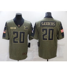 Men's Detroit Lions #20 Barry Sanders Nike Olive 2021 Salute To Service Limited Player Jersey