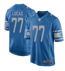 Men's Nike Detroit Lions #77 Cornelius Lucas Game Light Blue Team Color NFL Jersey