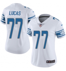 Women's Nike Detroit Lions #77 Cornelius Lucas Limited White Vapor Untouchable NFL Jersey