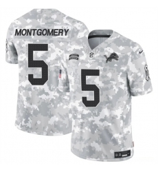 Men's Detroit Lions #5 David Montgomery 2024 F.U.S.E Arctic Camo Salute To Service Limited Stitched Football Jersey