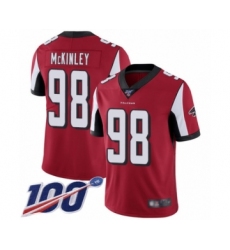 Men's Atlanta Falcons #98 Takkarist McKinley Red Team Color Vapor Untouchable Limited Player 100th Season Football Jersey