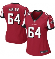 Women's Nike Atlanta Falcons #64 Sean Harlow Game Red Team Color NFL Jersey