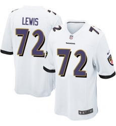 Men's Nike Baltimore Ravens #72 Alex Lewis Game White NFL Jersey