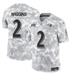 Men's Baltimore Ravens #2 Nate Wiggins 2024 F.U.S.E. Arctic Camo Salute to Service Limited Football Stitched Jersey