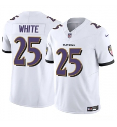 Men's Baltimore Ravens #25 Tre'Davious White White 2023 F.U.S.E Vapor Limited Football Jersey