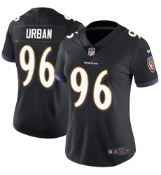 Women's Nike Baltimore Ravens #96 Brent Urban Black Alternate Vapor Untouchable Limited Player NFL Jersey