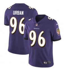 Youth Nike Baltimore Ravens #96 Brent Urban Purple Team Color Vapor Untouchable Limited Player NFL Jersey