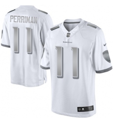 Men's Nike Baltimore Ravens #11 Breshad Perriman Limited White Platinum NFL Jersey