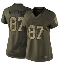 Women's Nike Baltimore Ravens #87 Maxx Williams Limited Olive 2017 Salute to Service NFL Jersey