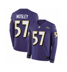 Men's Nike Baltimore Ravens #57 C.J. Mosley Limited Purple Therma Long Sleeve NFL Jersey