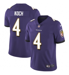 Youth Nike Baltimore Ravens #4 Sam Koch Purple Team Color Vapor Untouchable Limited Player NFL Jersey