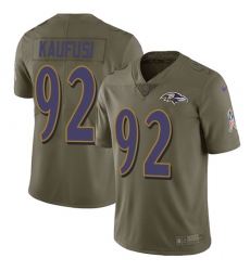 Men's Nike Baltimore Ravens #92 Bronson Kaufusi Limited Olive 2017 Salute to Service NFL Jersey