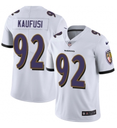 Men's Nike Baltimore Ravens #92 Bronson Kaufusi White Vapor Untouchable Limited Player NFL Jersey