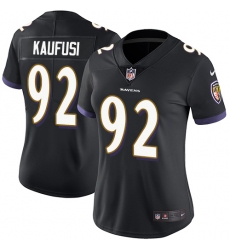 Women's Nike Baltimore Ravens #92 Bronson Kaufusi Black Alternate Vapor Untouchable Limited Player NFL Jersey