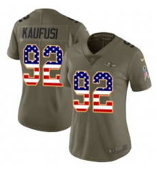 Women's Nike Baltimore Ravens #92 Bronson Kaufusi Limited Olive/USA Flag Salute to Service NFL Jersey