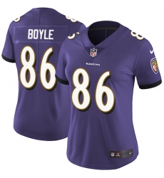 Women's Nike Baltimore Ravens #86 Nick Boyle Purple Team Color Vapor Untouchable Limited Player NFL Jersey