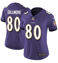 Women's Nike Baltimore Ravens #80 Crockett Gillmore Purple Team Color Vapor Untouchable Limited Player NFL Jersey
