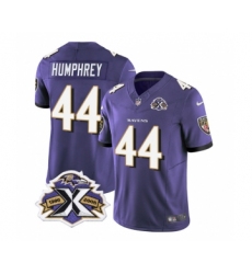 Men's Nike Baltimore Ravens #44 Marlon Humphrey Purple 2023 F.U.S.E Throwback Vapor Limited Stitched Jersey