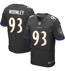 Men's Nike Baltimore Ravens #93 Chris Wormley Elite Black Alternate NFL Jersey