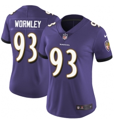 Women's Nike Baltimore Ravens #93 Chris Wormley Purple Team Color Vapor Untouchable Limited Player NFL Jersey