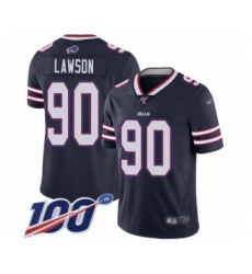 Youth Buffalo Bills #90 Shaq Lawson Limited Navy Blue Inverted Legend 100th Season Football Jersey