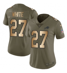 Women's Nike Buffalo Bills #27 Tre'Davious White Limited Olive/Gold 2017 Salute to Service NFL Jersey