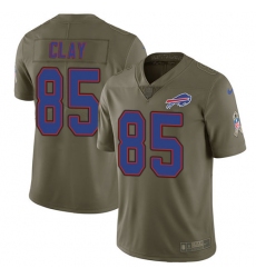 Men's Nike Buffalo Bills #85 Charles Clay Limited Olive 2017 Salute to Service NFL Jersey
