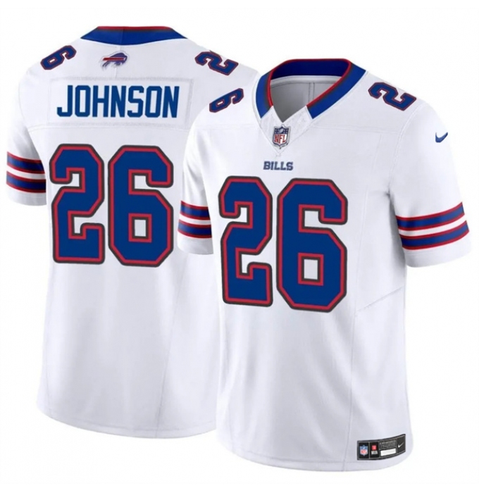 Men's Buffalo Bills #26 Ty Johnson White 2024 F.U.S.E. Vapor Untouchable Limited Stitched Football Jersey