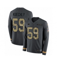 Men's Nike Carolina Panthers #59 Luke Kuechly Limited Black Salute to Service Therma Long Sleeve NFL Jersey